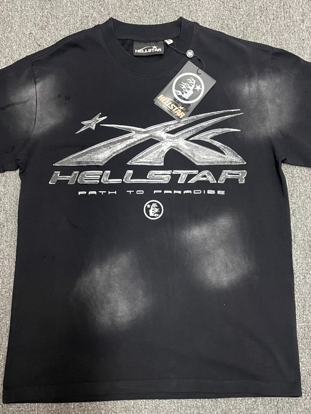 Hellstar Shirt Mens Medium Black Path To Paradise Graphic Tee Streetwear XL